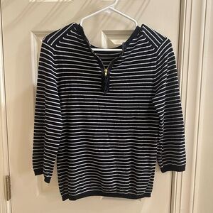 Striped philosophy republic clothing Black and White Women's Sweater